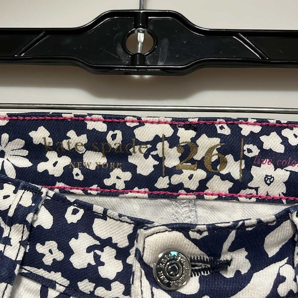 Kate Spade Woman’s broome street crop floral jeans size 26 Made in USA - Picture 5 of 11